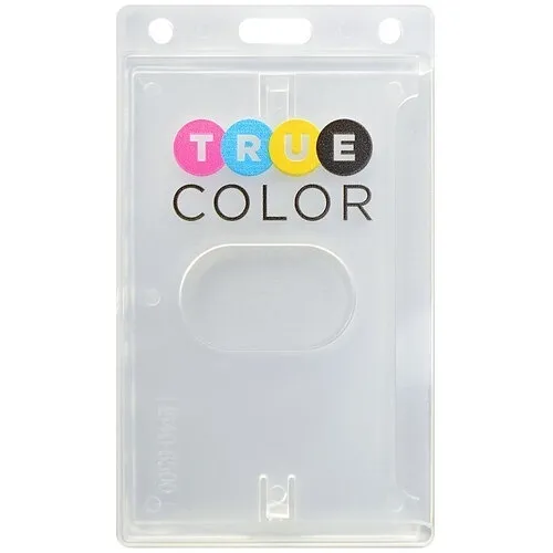 Brady ID 1820-1050 Color-Coded Badge Holder, Vertical Top-Load Format, Clear Color Bar at Top, Clear Vinyl