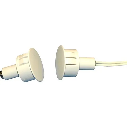 GRI 184-12WG 184 Series 1" Steel Door Recessed Switch Set, Wide Gap, 10W, 200VDC, 0.40A, Closed Loop, N/O, A, and U.L. 10C Fire Rated, White