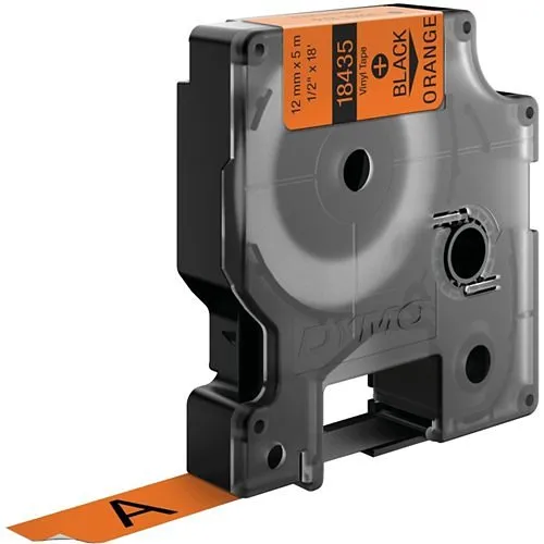 DYMO 18435 Label Maker, Orange Vinyl Label, 1/2" by 18'