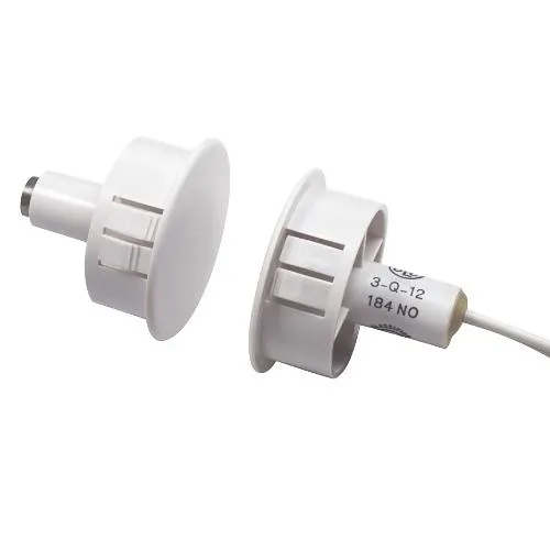GRI 184OC-12-W 1" Recessed Steel Door Switch, Standard Gap, Closed Loop, White