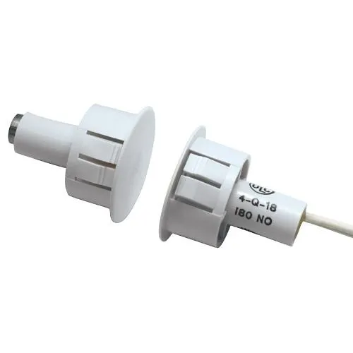 GRI 185-12-G 3/4" Steel Door Recessed Switch Set, Standard Gap, 5W, 175VDC, 0.25 Amp, Open Loop, N/C, B, Gray