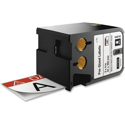DYMO 1868716 XTL 2x4" (51x102mm) Danger RTK Die Tape