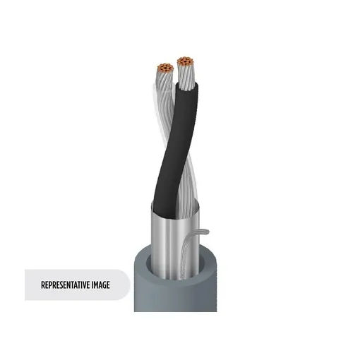 Belden 1883A 0101000 Line Level Analog Audio Cable, 1 Pair 24AWG (7 x 32) Tinned Copper, CMR Riser, Reel 1000′, Black