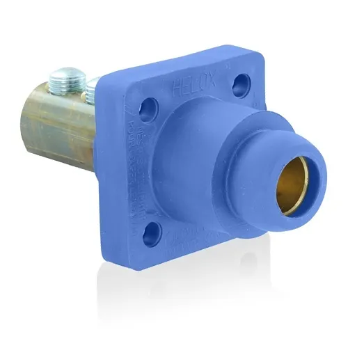 Leviton 18R24-UB Female Panel Receptacle, 90°, 2/0-4/0AWG, Double Set Screw, Blue