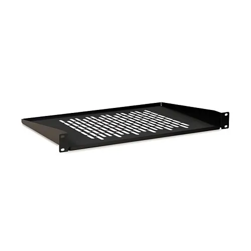 Kendall Howard 1906-1-201-01 12" Vented Component Shelf, 1U, CRS, Black