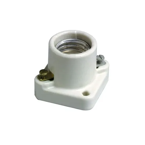 Leviton 19062 Medium Base, Keyless, Incandescent, Unglazed Porcelain Lampholder, Pony Cleat, Single Circuit, Open Terminal, White