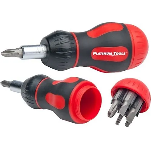 Platinum Tools 19120C 8" Ratcheted Stubby Screwdriver
