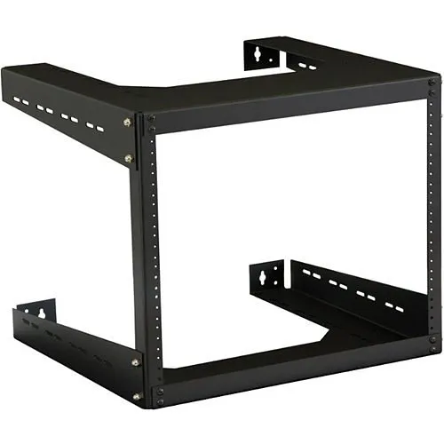 Kendall Howard 1915-3-500-08 18" Deep Open Frame Wall Rack, 8U, CRS, Black