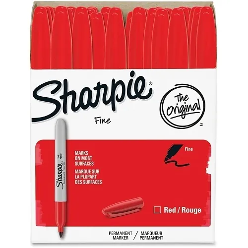 Sharpie 1920937 Permanent Markers, Fine Point, Red, 36-Pack