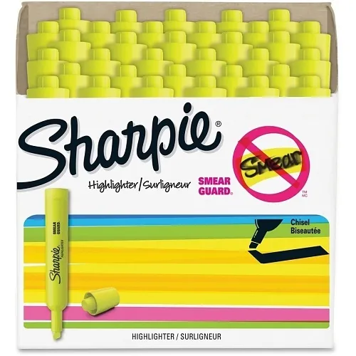 Sharpie 1920938 Tank Style Highlighters, Chisel Tip, Fluorescent Yellow, 36-Pack