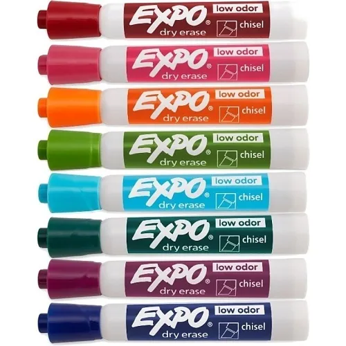 Expo 1927524 Dry Erase Marker, Broad Chisel Tip, Assorted Colors, 8-Pack