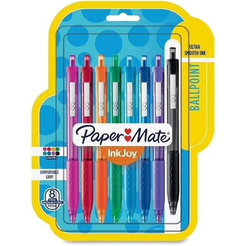 Paper Mate 1945921 InkJoy 300RT Ballpoint Pen, Retractable, Medium 1mm, Assorted Ink and Barrel Colors, 8-Pack