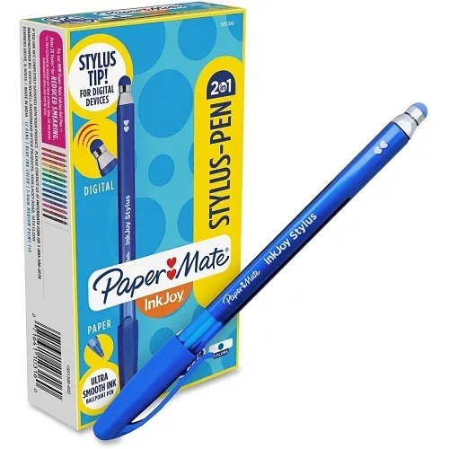 Paper Mate 1951349 InkJoy 2 in 1 Stylus Ballpoint Pens, Medium Point, Blue, 12-Pack