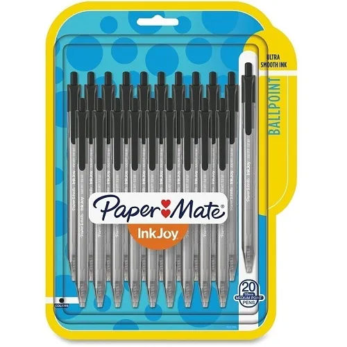 Paper Mate 1951395 InkJoy 100 RT Retractable Ballpoint Pen, Medium Point, Black, 20-Pack