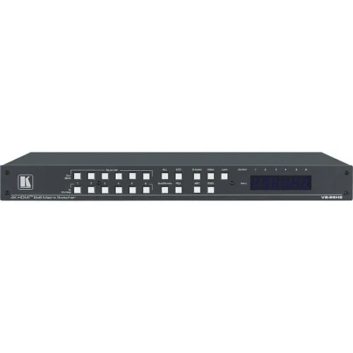 Kramer 20-00011530 VS-66H2 6x6 4K HDR HDCP 2.2 Matrix Switcher with Digital Audio Routing