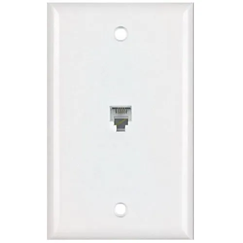 DataComm 20-1512 Color-Rite Phone Plate, Single Gang, White