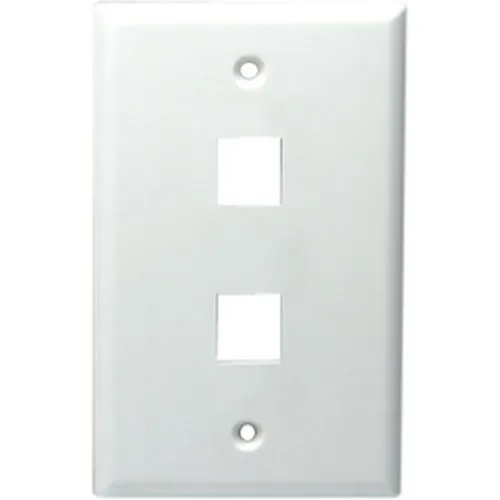 DataComm 20-3002-GY Keystone Plate, 2-Port Standard Size, UL, Gray