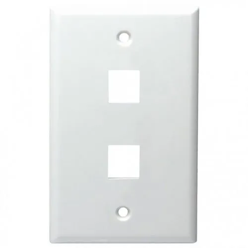 DataComm 20-3002-WH Keystone Plate, 2-Port Standard Size, UL, White