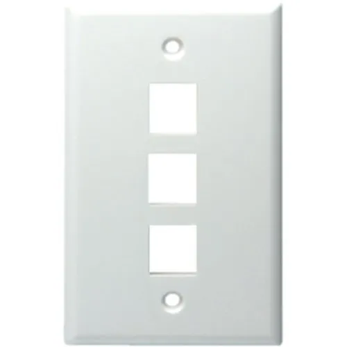 DataComm 20-3003-BK Keystone Plate, 3-Port Standard Size, Black