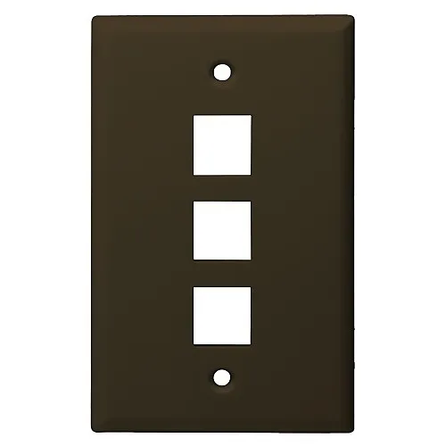 DataComm 20-3003-BR Keystone Plate 3-Port, Brown