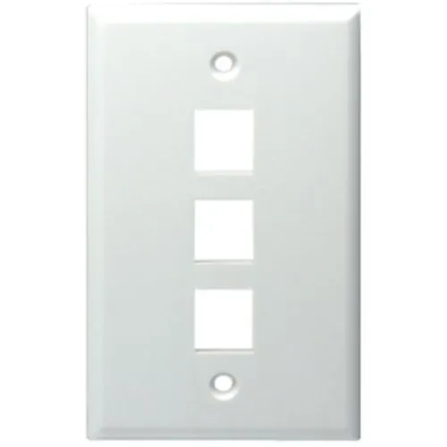 DataComm 20-3003-WH Standard Size Keystone Wall Plate, 3-Port, White