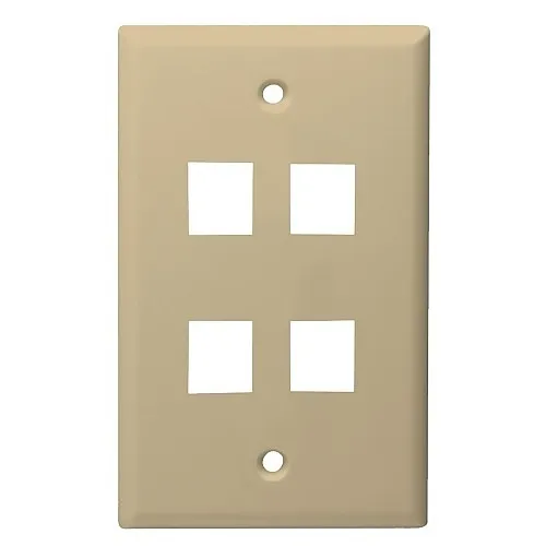 DataComm 20-3004-IV 4-Port Keystone Plates, Standard Size, Ivory