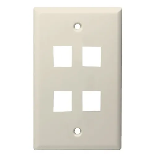 DataComm 20-3004-LA Keystone Plate 4-Port, Lite Almond