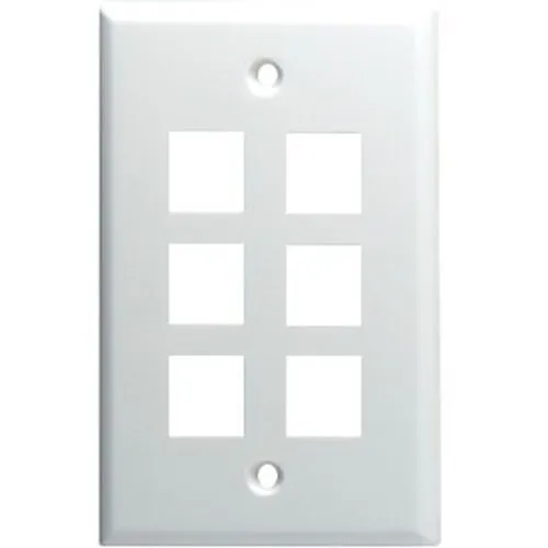 DataComm 20-3006-AL Keystone Plate, 6-Port Standard Size, UL, Almond