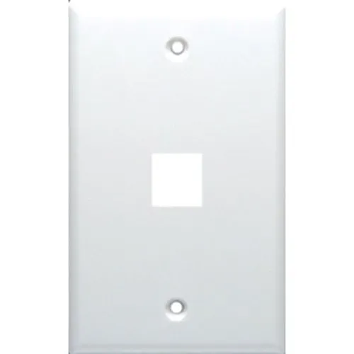 DataComm 20-3011-IV Keystone Plate, 1-Port Mid-Size, White, UL