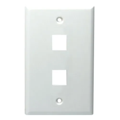 DataComm 20-3012-WH Keystone Plate, 2-Port Mid-Size, White, UL
