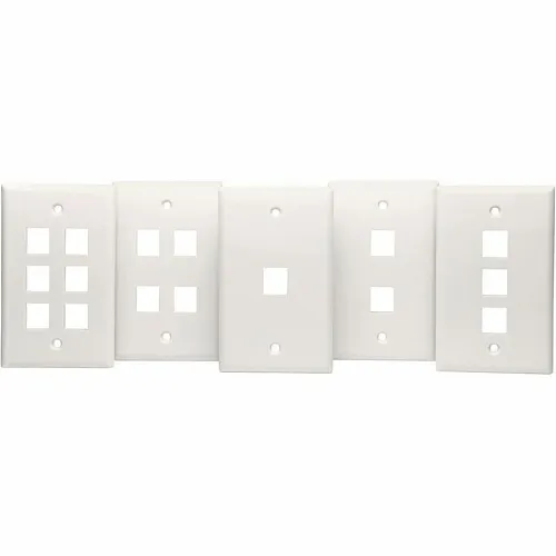 DataComm 20-3016-GY 6-Port Mid-Size UL Keystone Plate, Gray