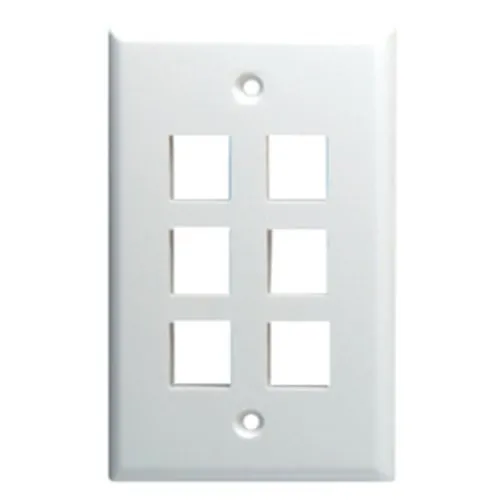 DataComm 20-3016-LA Keystone 6-Port Plate, Lite Almond