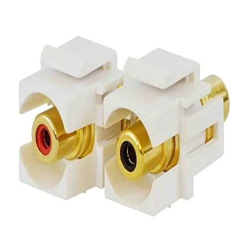 DataComm 20-3103-WH/BK Keystone Female RCA, White with Black Bezel