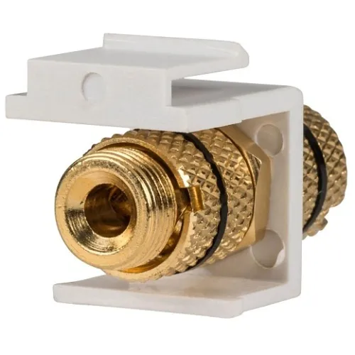 DataComm 20-3106-WH/BK Keystone Insert Binding Post,  White with Black Bezel