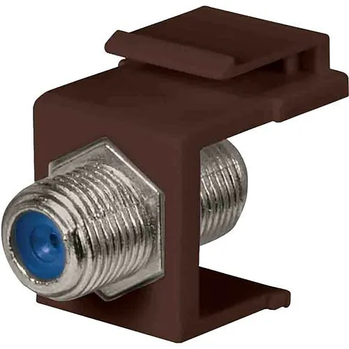 DataComm 20-3202-BR Keystone Jack with 2.4 GHZ F-Connector, UL, Brown