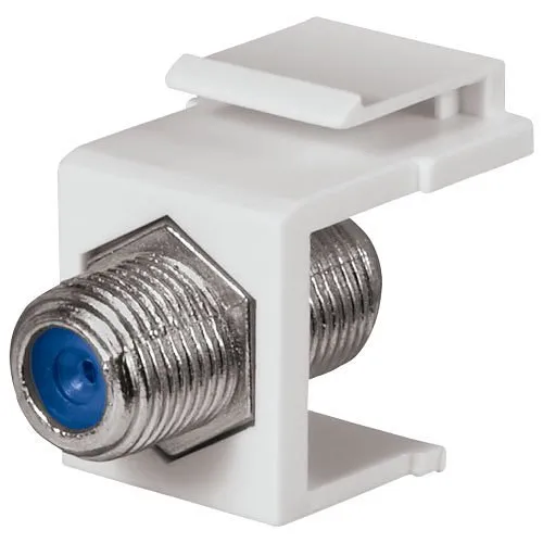 DataComm 20-3202-WH-10 Keystone Jack with 2.4 GHZ F-Connector, UL, White, 10-Pack