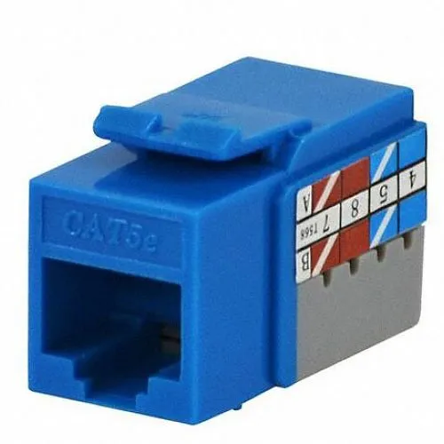 DataComm 20-3425-BL-25 Keystone CAT5e Jack, 25-Pack, Blue