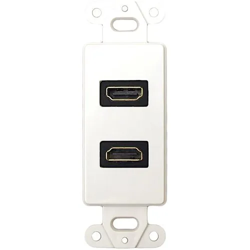 DataComm 20-4502-WH Decor Wall Plate Insert with Dual 90° HDMI Connector, White