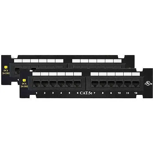 DataComm 20-5502 CAT5e 12-port Mini Patch Panel with 89D Mounting Bracket