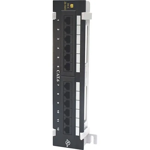 DataComm 20-5602 12-Port Mini CAT6 Network Patch Panel with 89D Mounting Bracket