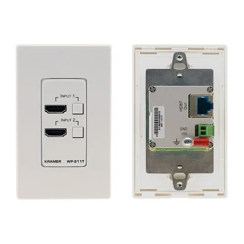 Kramer WP-211T/US(W/B) US-D-Size Wall-Plate Switcher / Transmitter with Decora Design Frame Sets, White and Black