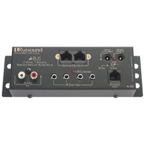 Russound A-H2 1-Source, 2-Zone Surface Mount Hub