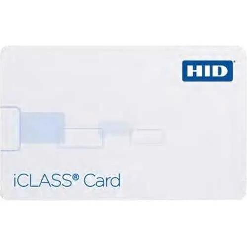 HID 2000HPGGMN iCLASS 200x 2K/2 Printable Smart Card, SIO, Programmed, Glossy Front and Back, Matching Numbers, No Slot, White