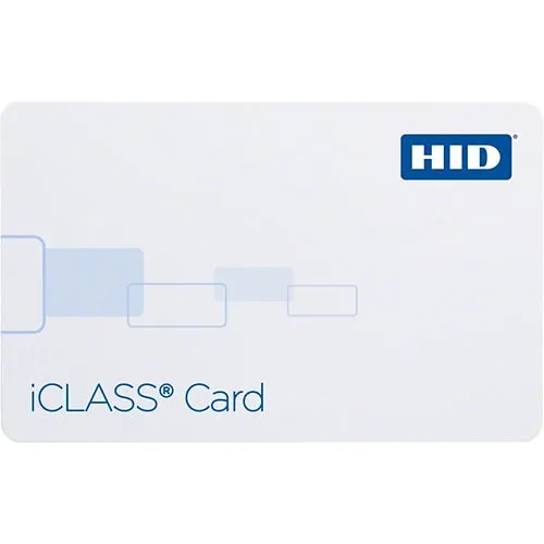 HID 2000PGGAV iCLASS 200x 2K/2 Printable Smart Card, Programmed, Glossy Front and Back, Engraved Matching Numbers, Vertical Slot, White