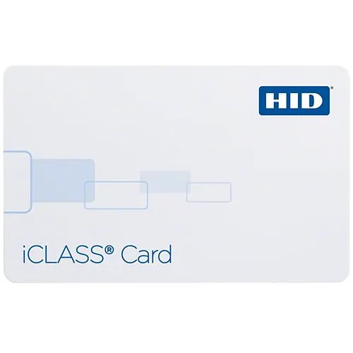 HID 2000PGGMB iCLASS 200x 2K/2 Printable Smart Card, Programmed, Glossy Front and Back, Matching Numbers, Vertical and Horizontal Slot Indicators, White