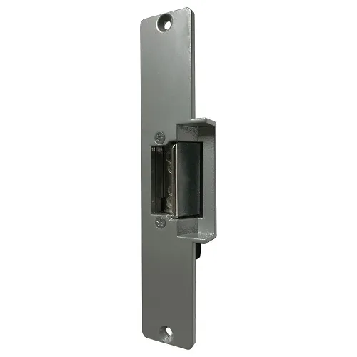 Trine 2002-16-24AC/DC-US28 Adjustable Electric Strike with 7-15/16" x 1-7/16" Faceplate, Aluminum Powder Coated