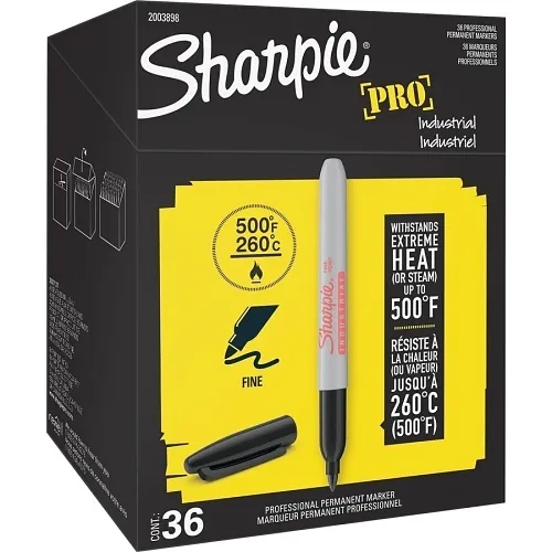Sharpie 2003898 Industrial Permanent Markers, Fine Point, Black, 36-Pack