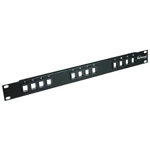 Dynacom 2013-12MJP Low-Density Blank Patch Panel, 12-Port, 1RU