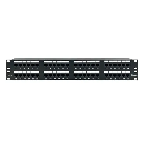 Dynacom 2013-48C6E Fiber Optic Patch Panel, CAT6 Data Patch Panel, 48-Port