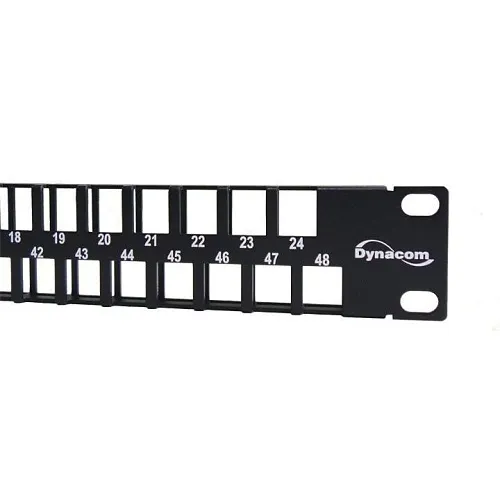 Dynacom 2013-48FM1U Ultra High-Density Blank Patch Panel, 48-Port, 1U